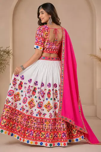  Women's 3-Piece Chaniya Choli Set with Dupatta  Free Size (upto XL)