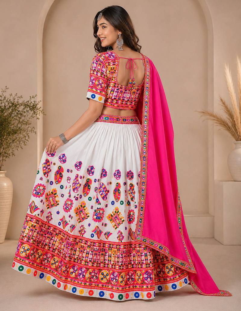  Women's 3-Piece Chaniya Choli Set with Dupatta  Free Size (upto 42)