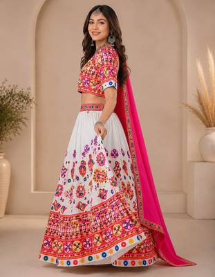  Women's 3-Piece Chaniya Choli Set with Dupatta  Free Size (upto 42) 3