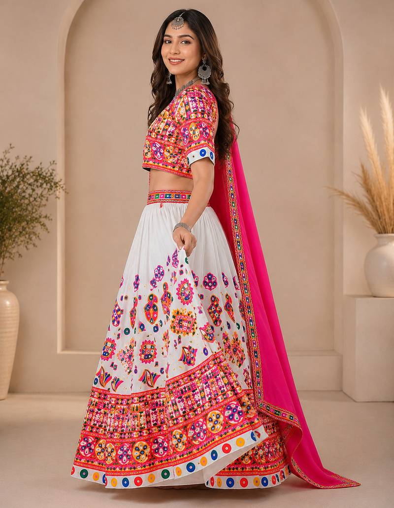  Women's 3-Piece Chaniya Choli Set with Dupatta  Free Size (upto 42)