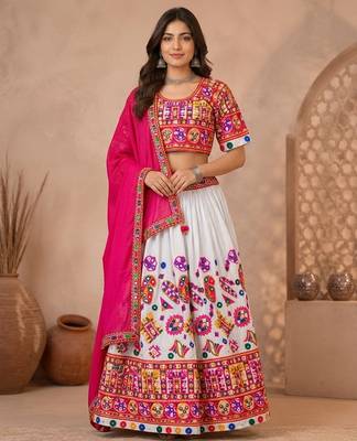  Women's 3-Piece Chaniya Choli Set with Dupatta  Free Size (upto 42) 4