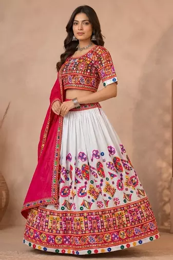  Women's 3-Piece Chaniya Choli Set with Dupatta  Free Size (upto XL)