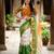 White green orange color kora oregenza printed saree