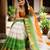 White green orange color kora oregenza printed saree