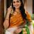 White green orange color kora oregenza printed saree