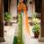 White green orange color kora oregenza printed saree