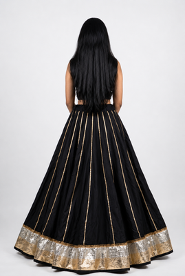 Women’s Long Flair Chaniya Skirt for Navratri & Garba  Free Size (upto XL) 2