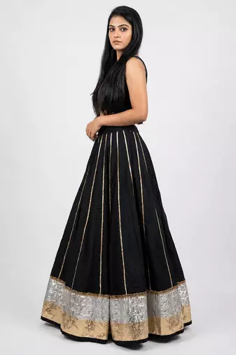 Women’s Long Flair Chaniya Skirt for Navratri & Garba  Free Size (upto XL)