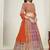 Orange & Rani Pink Embroidered Faux Georgette Stiched Lehenga Choli with Dupatta