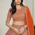 Orange & Rani Pink Embroidered Faux Georgette Stiched Lehenga Choli with Dupatta