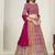 Rani Pink & Orange Embroidered Faux Georgette Stiched Lehenga Choli with Dupatta
