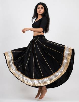 Women’s Long Flair Chaniya Skirt for Navratri & Garba  Free Size (upto XL) 3
