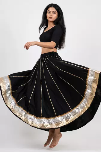 Women’s Long Flair Chaniya Skirt for Navratri & Garba  Free Size (upto XL)