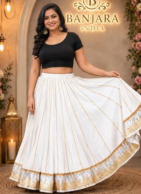  Long Flair Chaniya Skirt for Navratri & Garba  Free Size (upto XL) 1