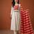 Women's Gorgeous Embroidery Silk Fabric Flared Anarkali Pant and Dupatta Set