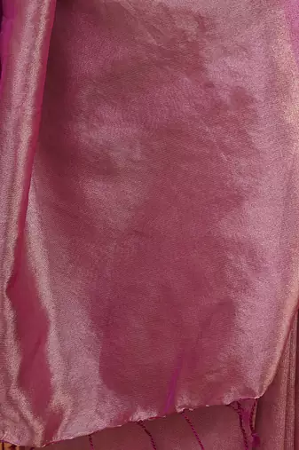 Mauve pink metallic banarasi tissue silk saree