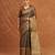 Charcoal black and gold tissue linen saree