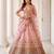 Light Pink Silk Blend Embroidered Party Wear Sangeet Lehenga Choli Set