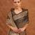 Charcoal black and gold tissue linen saree