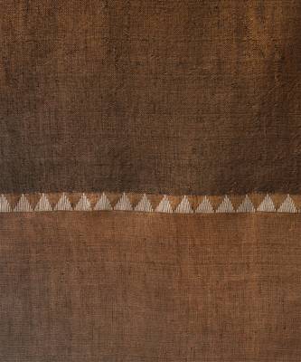 Charcoal black and gold tissue linen saree 5