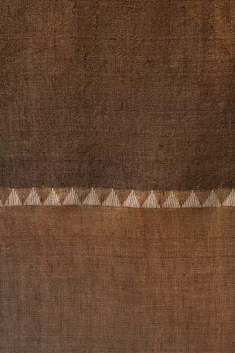 Charcoal black and gold tissue linen saree