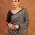 Black ajrakh printed modal silk saree