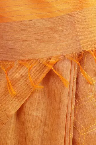 Warm yellow woven kota silk saree