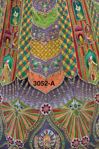 Multicolor Silk Blend Embroidered Designer Sangeet Lehenga Choli Set