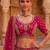 Rani Pink Silk Blend Embroidered Heavy Bridal Wedding Lehenga Choli Set