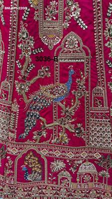 Rani Pink Silk Blend Embroidered Heavy Bridal Wedding Lehenga Choli Set 3