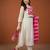 Women's Gorgeous Embroidery Silk Fabric Flared Anarkali Pant and Dupatta Set