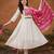 Women's Gorgeous Embroidery Silk Fabric Flared Anarkali Pant and Dupatta Set