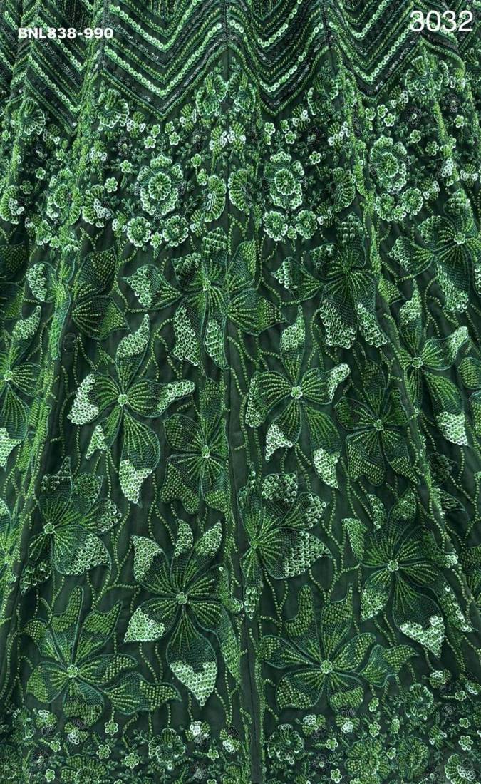 Green Net Embroidered Heavy Festive Lehenga Choli Set