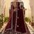 Maroon Velvet Embroidered Heavy Bridal Lehenga Choli Set