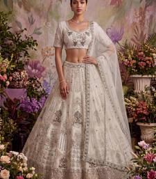 white net embroidered Designer Lehenga Choli Set