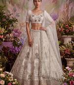 white net embroidered Designer Lehenga Choli Set
