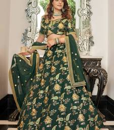 green art silk embroidered lehenga choli