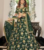 green art silk embroidered lehenga choli