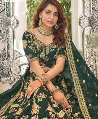 green art silk embroidered lehenga choli 2