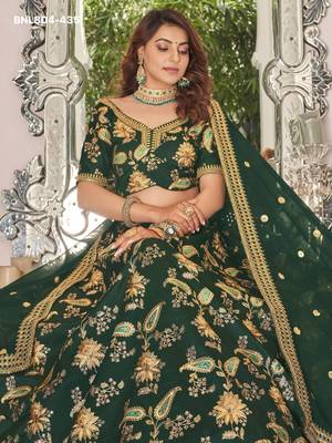 green art silk embroidered lehenga choli 3