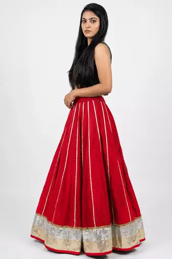  Long Flair Chaniya Skirt for Navratri & Garba  Free Size (upto XL)