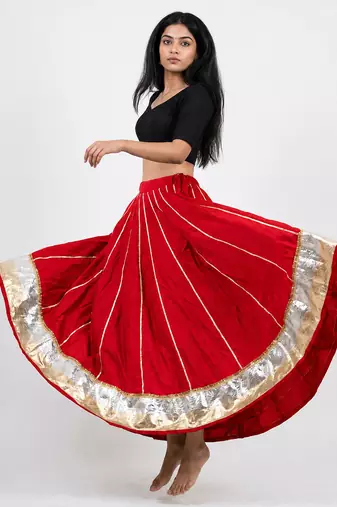  Long Flair Chaniya Skirt for Navratri & Garba  Free Size (upto XL)