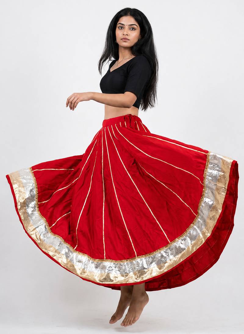  Long Flair Chaniya Skirt for Navratri & Garba  Free Size (upto 42)