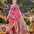 Women pink & orange banarasi jacquard woven silk blend festive saree