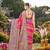 Women pink & orange banarasi jacquard woven silk blend festive saree