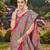 Women pink & orange banarasi jacquard woven silk blend festive saree