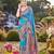 Women blue & purple banarasi jacquard woven silk blend wedding saree