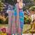 Women blue & purple banarasi jacquard woven silk blend wedding saree