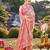Women cream & pink banarasi jacquard woven silk blend ethnic saree