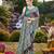 Women purple & blue banarasi jacquard woven silk blend wedding saree